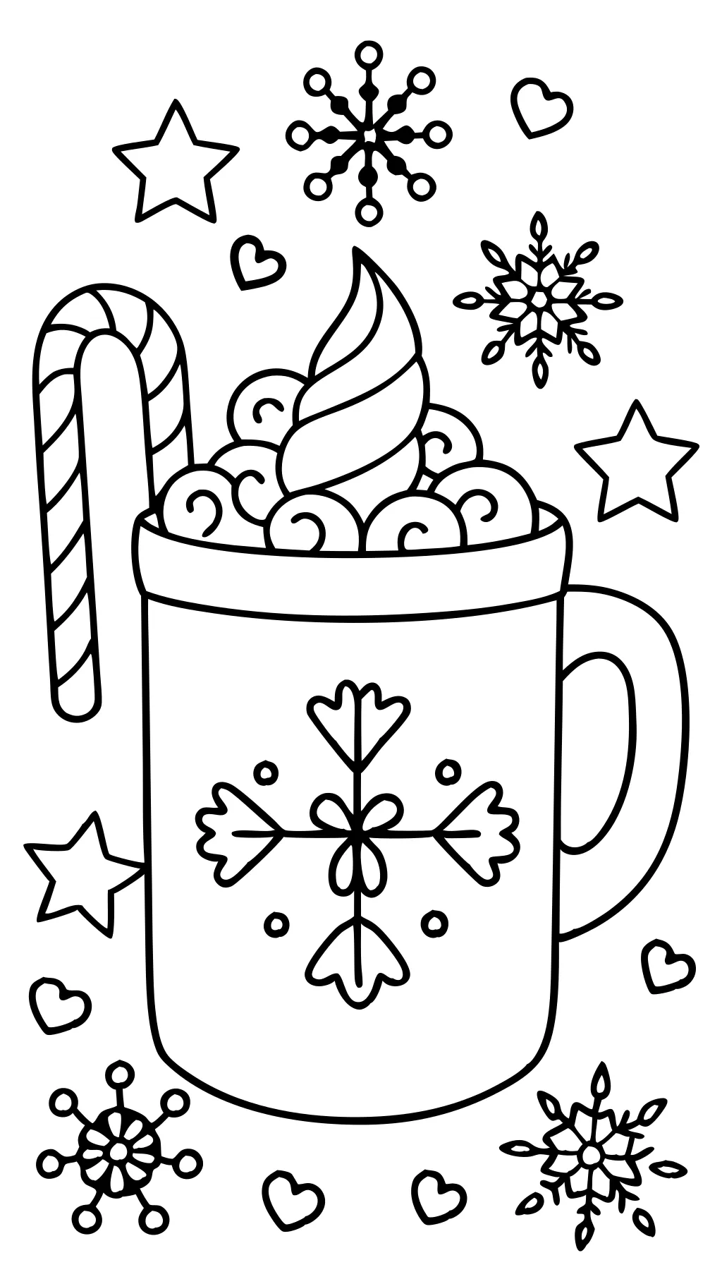 hot cocoa mug coloring page